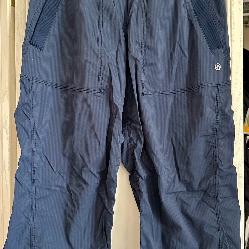 LULULEMON Dance Studio Mid-Rise Capri Crop Pants Active Stretch Pull On Gray